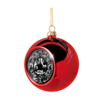 Star Wars Disk, Χριστουγεννιάτικη μπάλα δένδρου Κόκκινη 8cm