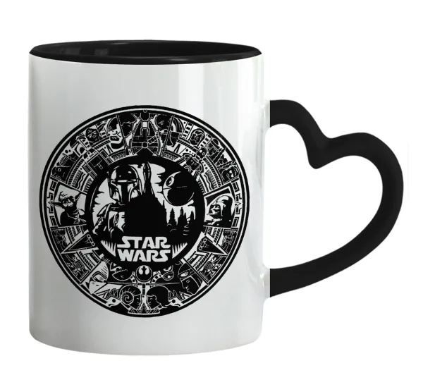 Star Wars Disk — Mug heart black handle, ceramic, 330ml