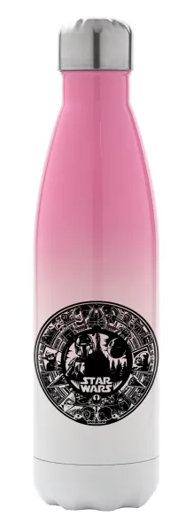Star Wars Disk — Metal mug thermos Pink/White (Stainless steel), double wall, 500ml