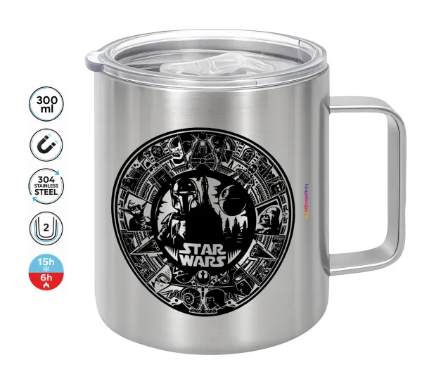 Star Wars Disk — Double-walled stainless steel mug 300ml with temperature-retaining lid