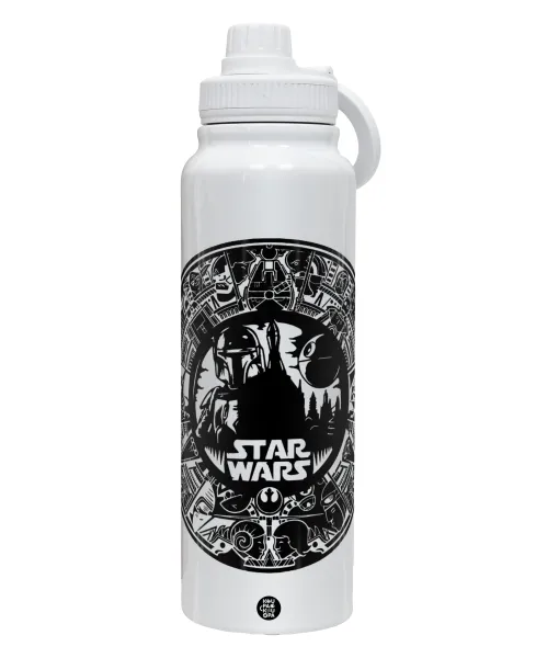 Star Wars Disk — 1L Stainless Steel Thermal Bottle with Phone Holder & Double Wall Insulation