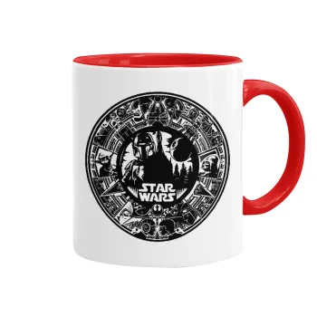 Star Wars Disk, Κούπα χρωματιστή κόκκινη, κεραμική, 330ml