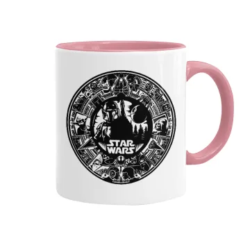 Star Wars Disk, Κούπα χρωματιστή ροζ, κεραμική, 330ml