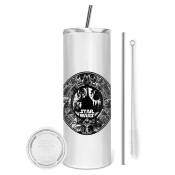 Star Wars Disk, Tumbler stainless steel 600ml, with metal straw & cleaning brush