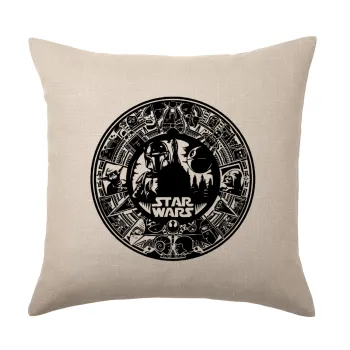 Star Wars Disk, Μαξιλάρι καναπέ ΛΙΝΟ 40x40cm περιέχεται το  γέμισμα