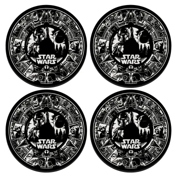 Star Wars Disk, SET of 4 round wooden coasters (9cm)