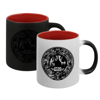 Star Wars Disk, Κούπα Μαγική εσωτερικό κόκκινο, κεραμική, 330ml που αλλάζει χρώμα με το ζεστό ρόφημα