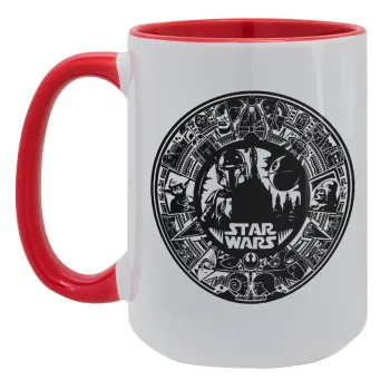 Star Wars Disk, Κούπα Mega 15oz, κεραμική Κόκκινη, 450ml