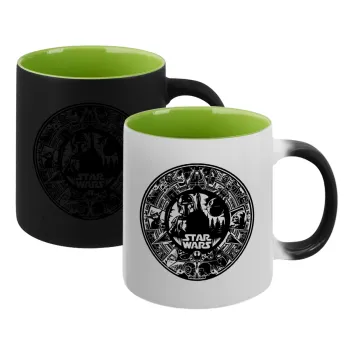 Star Wars Disk, Κούπα Μαγική εσωτερικό πράσινο, κεραμική 330ml που αλλάζει χρώμα με το ζεστό ρόφημα
