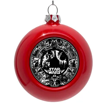 Star Wars Disk, Red Christmas tree ornament bauble 8cm