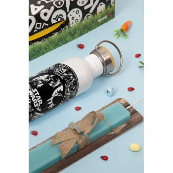 Star Wars Disk, Πασχαλινή Λαμπάδα με παγούρι μεταλλικό (620ml, stainless steel) & κερί αρωματικό πλακέ (30cm) (ΤΙΡΚΟΥΑΖ)