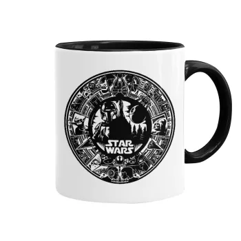 Star Wars Disk, Κούπα χρωματιστή μαύρη, κεραμική, 330ml
