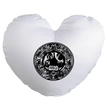 Star Wars Disk, Μαξιλάρι καναπέ καρδιά 40x40cm περιέχεται το  γέμισμα