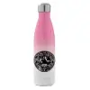 Metal mug thermos Pink/White (Stainless steel), double wall, 500ml