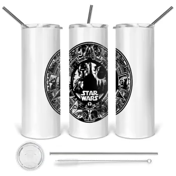 Star Wars Disk, Tumbler stainless steel 600ml, with metal straw & cleaning brush