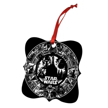 Star Wars Disk, Στολίδι Χριστουγεννιάτικο στολίδι polygon ξύλινο 7.5cm