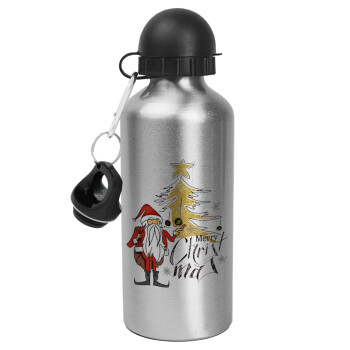 Santa Claus gold, Metallic water jug, Silver, aluminum 500ml