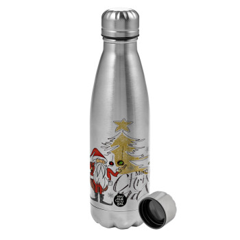Santa Claus gold, Metallic water bottle, stainless steel, 750ml