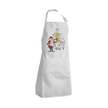 Santa Claus gold, Adult Chef Apron (with sliders and 2 pockets)