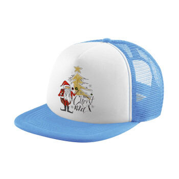Santa Claus gold, Καπέλο Soft Trucker με Δίχτυ Γαλάζιο/Λευκό