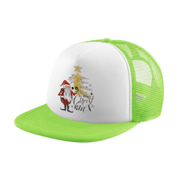 Santa Claus gold, Καπέλο Soft Trucker με Δίχτυ Πράσινο/Λευκό