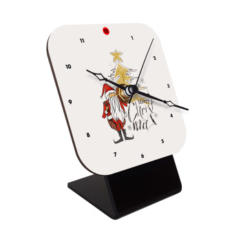 Santa Claus gold, Quartz Wooden table clock with hands (10cm)