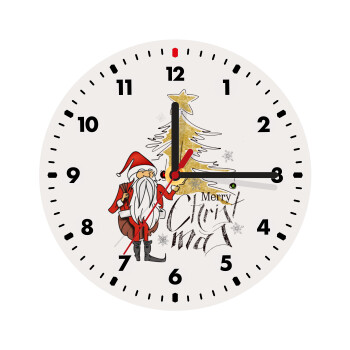 Santa Claus gold, Wooden wall clock (20cm)