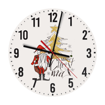 Santa Claus gold, Ρολόι τοίχου ξύλινο (30cm)