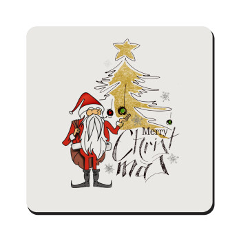 Santa Claus gold, Τετράγωνο μαγνητάκι ξύλινο 9x9cm