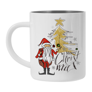 Santa Claus gold, Mug Stainless steel double wall 300ml