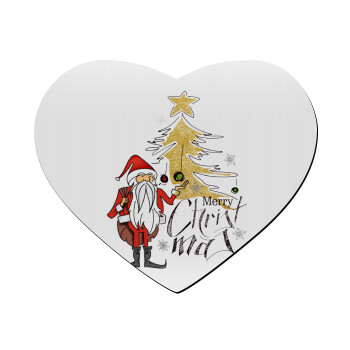 Santa Claus gold, Mousepad heart 23x20cm