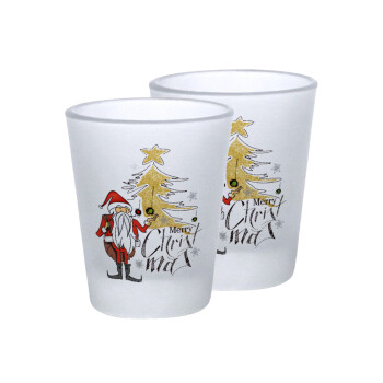 Santa Claus gold, Σφηνοπότηρα γυάλινα 45ml του πάγου (2 τεμάχια)