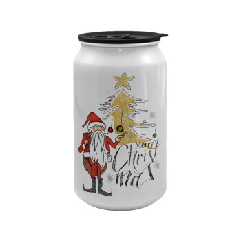 Santa Claus gold, Κούπα ταξιδιού μεταλλική με καπάκι (tin-can) 500ml