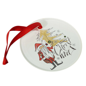 Santa Claus gold, Χριστουγεννιάτικο στολίδι γυάλινο 9cm