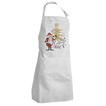 Santa Claus gold, Ποδιά Σεφ Ολόσωμη Ενήλικων (με ρυθμιστικά και 2 τσέπες)