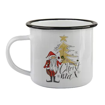 Santa Claus gold, Κούπα εμαγιέ με μαύρο χείλος 360ml