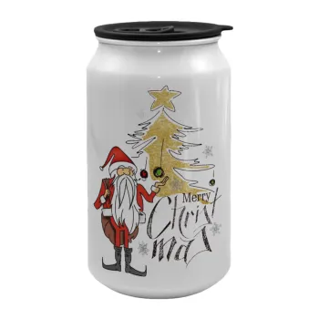 Santa Claus gold, Κούπα ταξιδιού μεταλλική με καπάκι (tin-can) 500ml