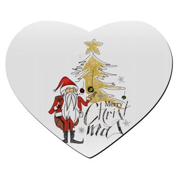 Santa Claus gold, Mousepad καρδιά 23x20cm