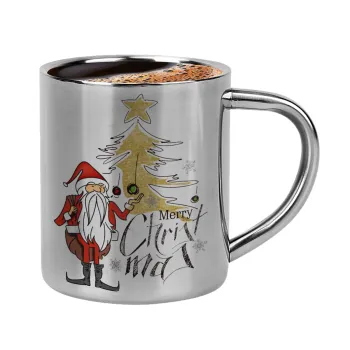 Santa Claus gold, Double-wall metal cup for espresso (220ml)