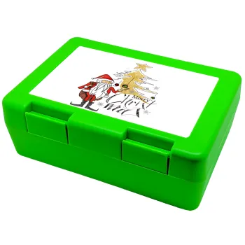 Santa Claus gold, Παιδικό δοχείο κολατσιού ΠΡΑΣΙΝΟ 185x128x65mm (BPA free πλαστικό)