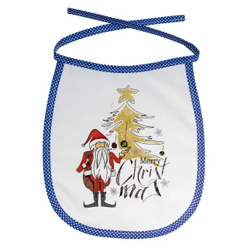 Santa Claus gold, Σαλιάρα μωρού αλέκιαστη με κορδόνι Μπλε