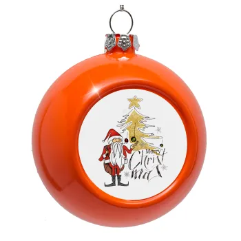 Santa Claus gold, Orange Christmas tree ornament bauble 8cm