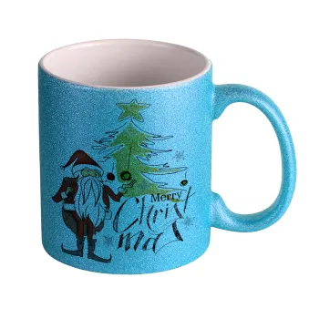 Santa Claus gold, Κούπα Σιέλ Glitter που γυαλίζει, κεραμική, 330ml