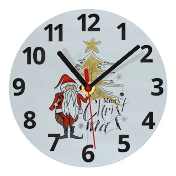 Santa Claus gold, Ρολόι τοίχου γυάλινο (20cm)