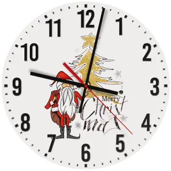 Santa Claus gold, Ρολόι τοίχου ξύλινο (30cm)