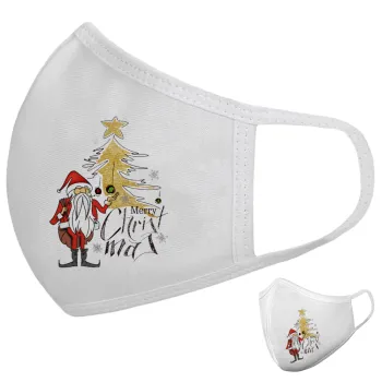 Santa Claus gold, Μάσκα υφασμάτινη υψηλής άνεσης παιδική (Δώρο πλαστική θήκη)