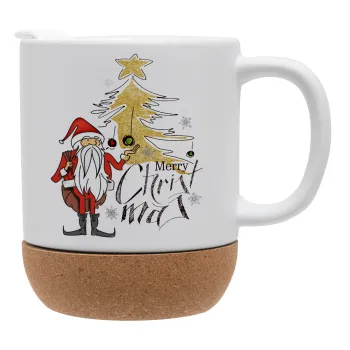 Santa Claus gold, Ceramic coffee mug Cork (MAT), 330ml