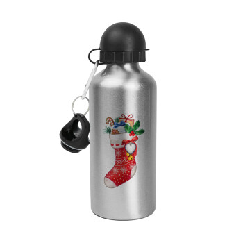Xmas boot, Metallic water jug, Silver, aluminum 500ml