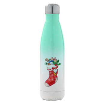 Xmas boot, Metal mug thermos Green/White (Stainless steel), double wall, 500ml
