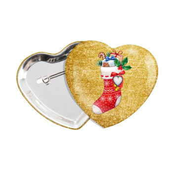 Xmas boot, Κονκάρδα παραμάνα καρδιά (57x52mm)